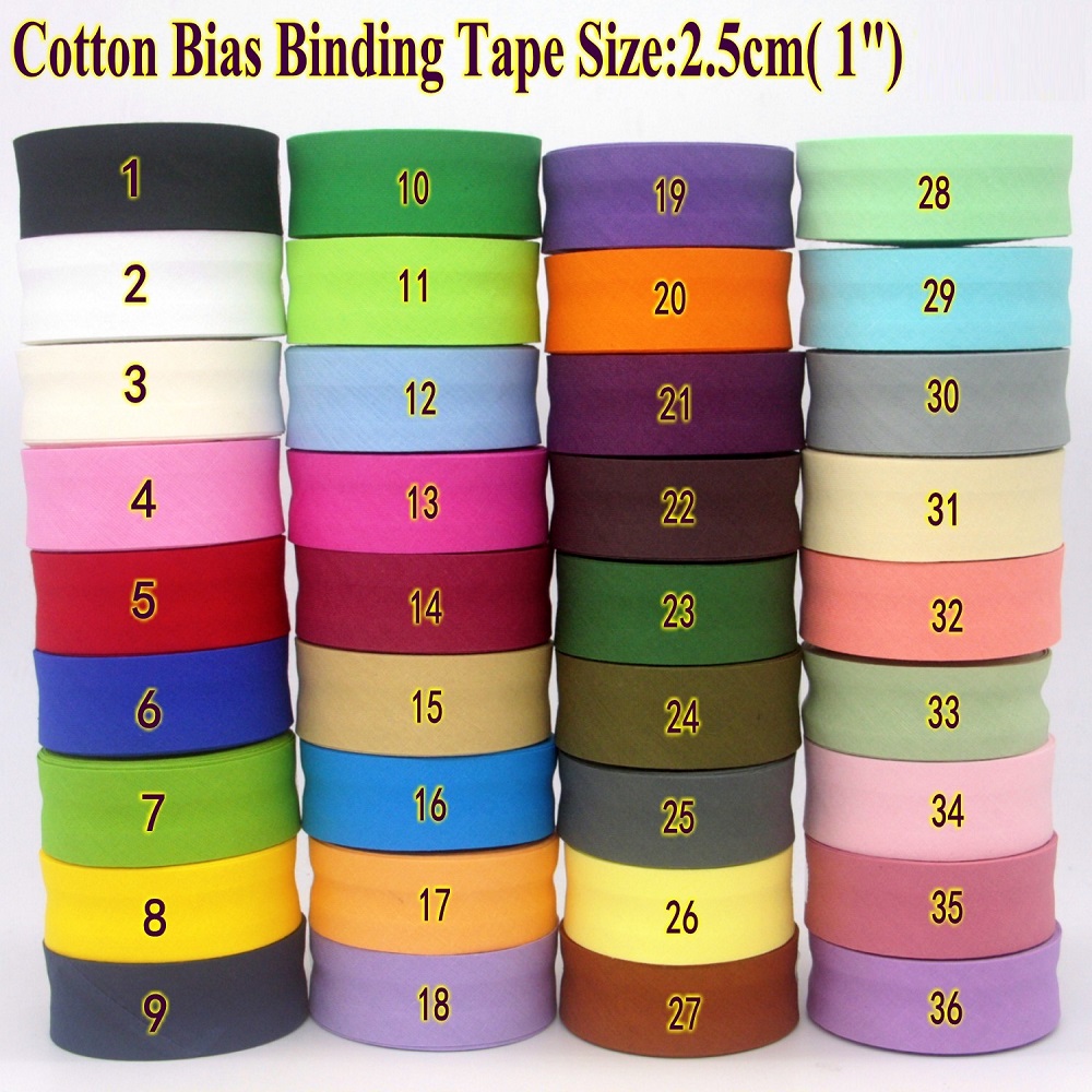 Binding Tape Bias - 25mm katoenen gevouwen biaisband, gestreken biaisbinding